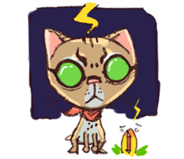 cat and bird day sticker #8053495