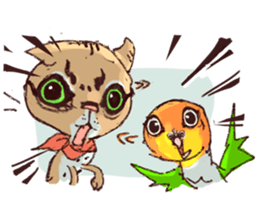 cat and bird day sticker #8053497