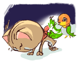 cat and bird day sticker #8053499