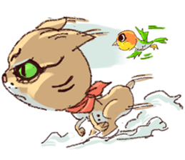 cat and bird day sticker #8053501