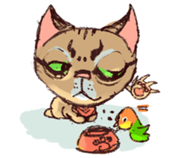 cat and bird day sticker #8053502