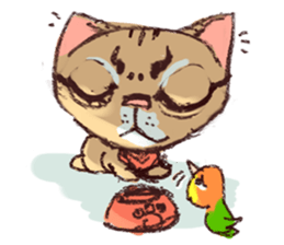 cat and bird day sticker #8053503