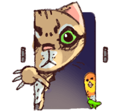 cat and bird day sticker #8053507