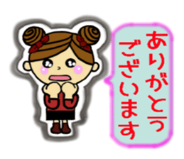 Girl of bun hairstyle sticker #8053937