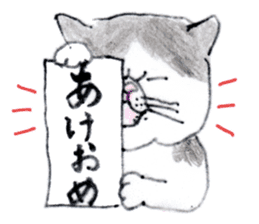 Kansai dialect chubby cat sticker sticker #8058457