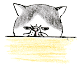 Kansai dialect chubby cat sticker sticker #8058463