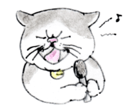 Kansai dialect chubby cat sticker sticker #8058467