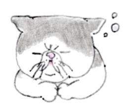 Kansai dialect chubby cat sticker sticker #8058471