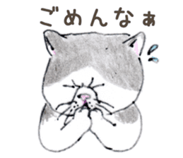 Kansai dialect chubby cat sticker sticker #8058481