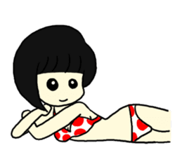 Swimsuit girl is an illusion sticker #8059092