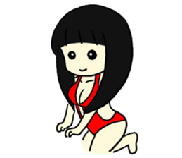 Swimsuit girl is an illusion sticker #8059094