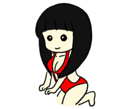 Swimsuit girl is an illusion sticker #8059094