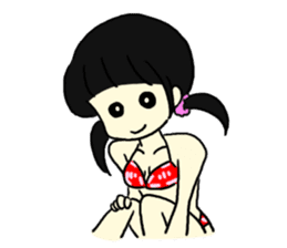 Swimsuit girl is an illusion sticker #8059098