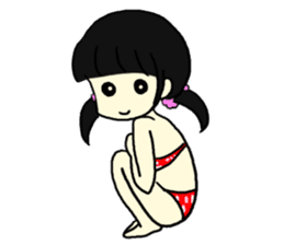 Swimsuit girl is an illusion sticker #8059105