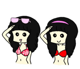 Swimsuit girl is an illusion sticker #8059106
