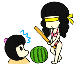 Swimsuit girl is an illusion sticker #8059112