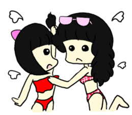 Swimsuit girl is an illusion sticker #8059114
