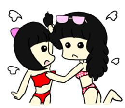Swimsuit girl is an illusion sticker #8059114