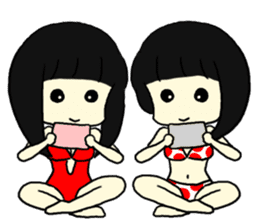 Swimsuit girl is an illusion sticker #8059116