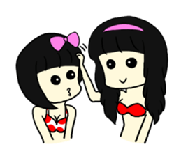 Swimsuit girl is an illusion sticker #8059118
