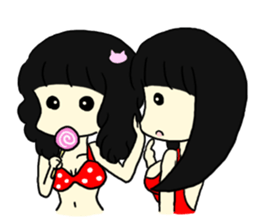 Swimsuit girl is an illusion sticker #8059120