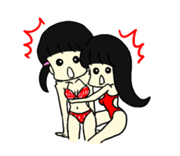 Swimsuit girl is an illusion sticker #8059123