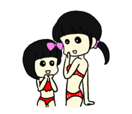 Swimsuit girl is an illusion sticker #8059125