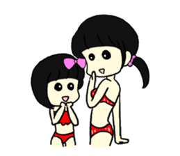 Swimsuit girl is an illusion sticker #8059125