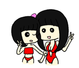 Swimsuit girl is an illusion sticker #8059127