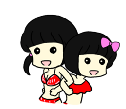 Swimsuit girl is an illusion sticker #8059130