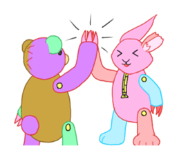 Carnivorous rabbit and herbivorous bear2 sticker #8062781