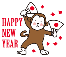 A sticker in a Japanese Monkey year. sticker #8062893