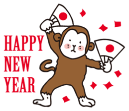 A sticker in a Japanese Monkey year. sticker #8062893