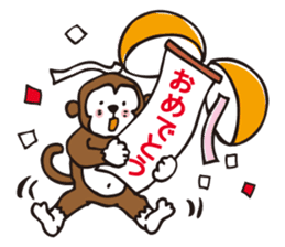 A sticker in a Japanese Monkey year. sticker #8062904