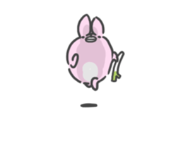 Rabbit alone by peco sticker #8064330