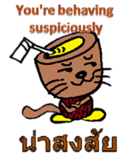 Coconut cat Durian cat English-Thai ver. sticker #8065611