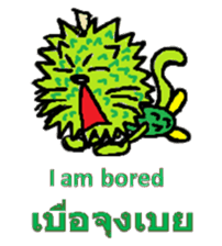 Coconut cat Durian cat English-Thai ver. sticker #8065615