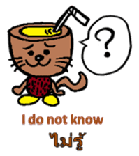 Coconut cat Durian cat English-Thai ver. sticker #8065616