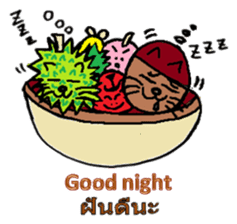 Coconut cat Durian cat English-Thai ver. sticker #8065618