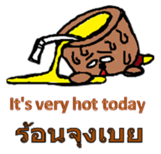 Coconut cat Durian cat English-Thai ver. sticker #8065624