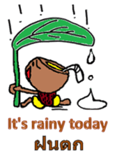 Coconut cat Durian cat English-Thai ver. sticker #8065625