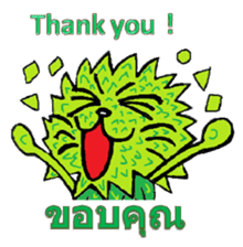Coconut cat Durian cat English-Thai ver. sticker #8065631