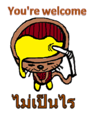 Coconut cat Durian cat English-Thai ver. sticker #8065632