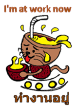 Coconut cat Durian cat English-Thai ver. sticker #8065635