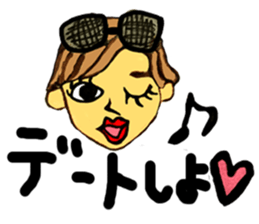 Woman's face sticker #8066647