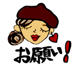 Woman's face sticker #8066649