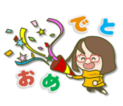 Glasses girl 2 sticker #8066848
