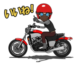 Powerful red motorcycle sticker #8067246