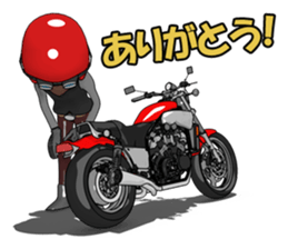 Powerful red motorcycle sticker #8067253