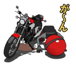 Powerful red motorcycle sticker #8067258